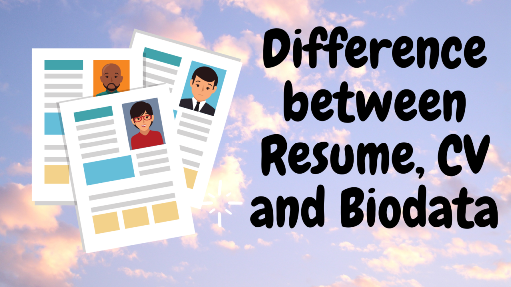 The Difference Between Resume CV Biodata Resume Booth